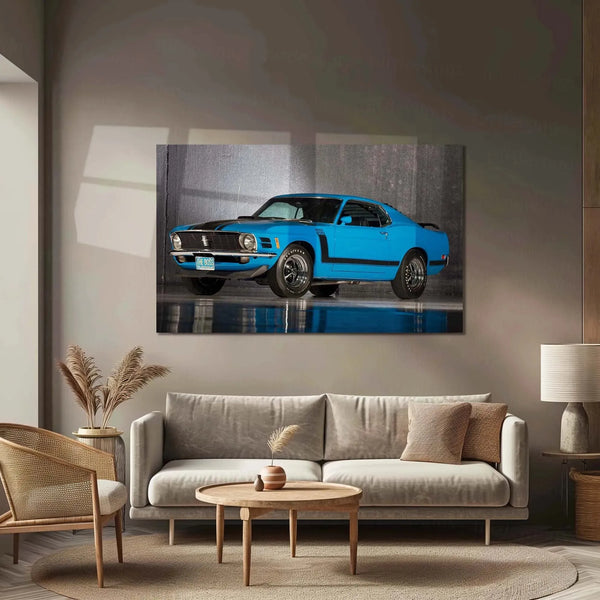 Car Metal Poster | 1970 Ford Mustang Boss Metal Poster – Classic Muscle Car Wall Art 1 - TURTLEWINGS 