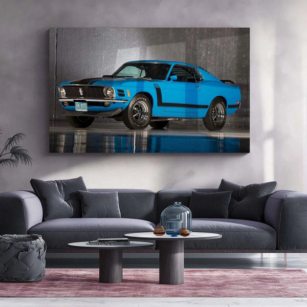 Car Metal Poster | 1970 Ford Mustang Boss Metal Poster – Classic Muscle Car Wall Art 1 - TURTLEWINGS 