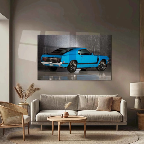 Car Metal Poster | 1970 Ford Mustang Boss Metal Poster – Classic Muscle Car Wall Art 2 - TURTLEWINGS 