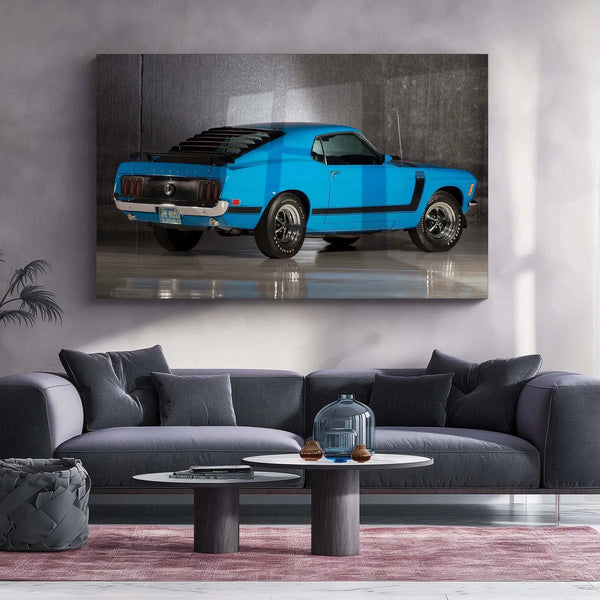 Car Metal Poster | 1970 Ford Mustang Boss Metal Poster – Classic Muscle Car Wall Art 2 - TURTLEWINGS 