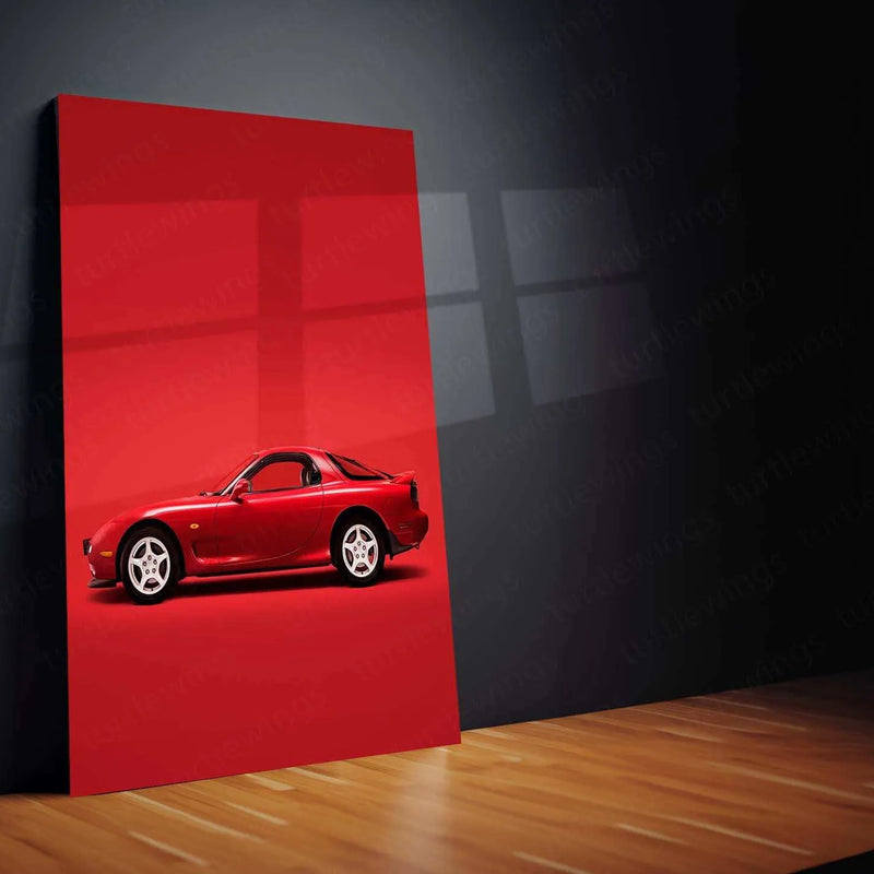1991 Mazda RX-7 Metal Poster | Classic Sports Car Wall Art - TURTLEWINGS 
