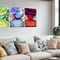 Anime Metal Poster | Luffy, Zoro & Sanji Metal Poster Set – One Piece Trio Wall Art Collection