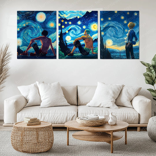 Anime Metal Poster | Luffy, Zoro & Sanji Metal Poster Set – One Piece Trio Wall Art Collection 1