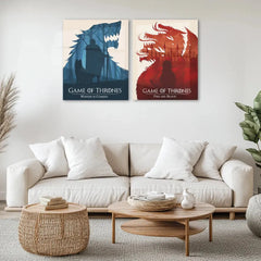 Game Metal Poster | Game of Thrones Set of 2 Metal Posters – Iconic Fantasy Wall Art - TURTLEWINGS 