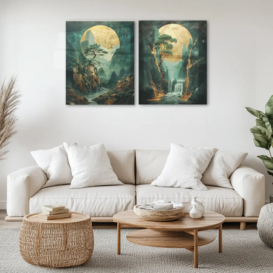 Urban aesthetic Metal Poster | Aesthetic Tree Image Set of 2 Metal Posters – Nature-Inspired Minimalist Wall Art