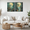 Urban aesthetic Metal Poster | Aesthetic Tree Image Set of 2 Metal Posters – Nature-Inspired Minimalist Wall Art