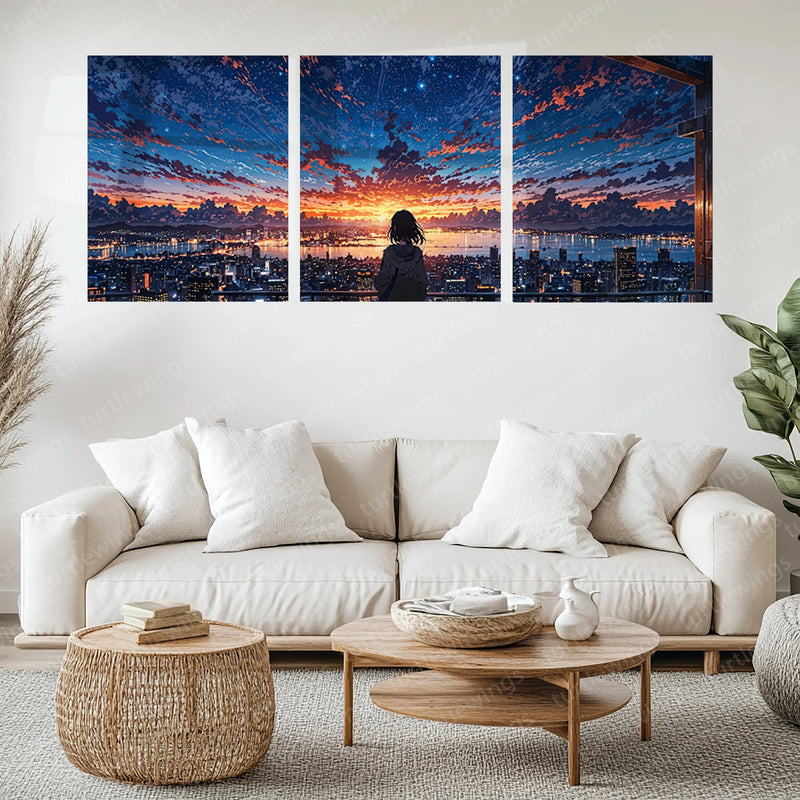 Urban aesthetic Metal Poster | Aesthetic Split Image Set of 3 Metal Posters – Modern & Minimalist Wall Art - TURTLEWINGS 