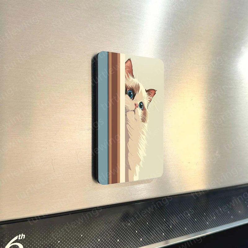 Fridge Magnets |Cats Art Fridge Magnet Set – Set of 3 & 10 Aesthetic Cat-Themed Metal Magnets (60x80mm)