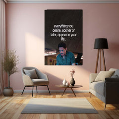 Tony Stark Everything You Desire Metal Poster | Inspirational Life Quote Wall Art | Iron Man Motivational Metal Print