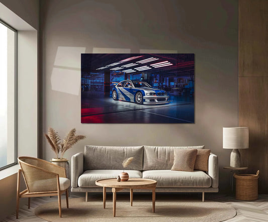 Car Metal Poster | 2005 BMW M3 GTR Need for Speed Metal Poster – Iconic Racing Game Wall Art