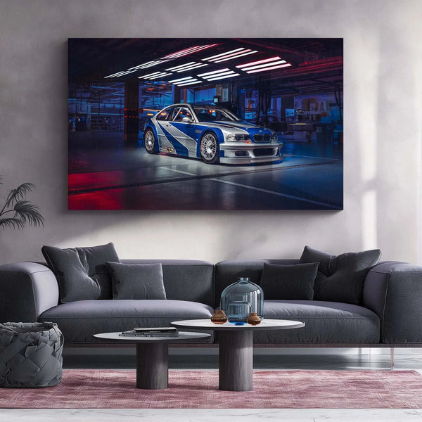 Car Metal Poster | 2005 BMW M3 GTR Need for Speed Metal Poster – Iconic Racing Game Wall Art - TURTLEWINGS 