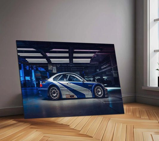 Car Metal Poster | 2005 BMW M3 GTR Need for Speed Metal Poster – Iconic Racing Game Wall Art 1