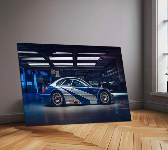 Car Metal Poster | 2005 BMW M3 GTR Need for Speed Metal Poster – Iconic Racing Game Wall Art 1