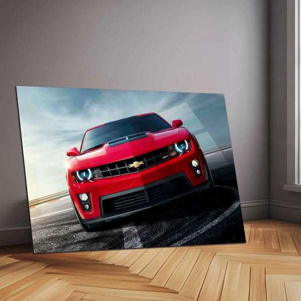 LED | ⚡ Chevrolet Camaro Neon LED Metal Poster | Muscle Car Wall Art | Illuminated Garage & Gamer Decor