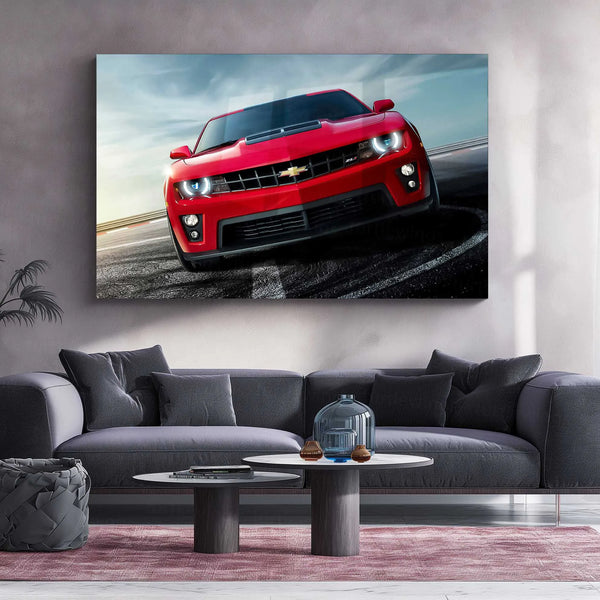 LED | ⚡ Chevrolet Camaro Neon LED Metal Poster | Muscle Car Wall Art | Illuminated Garage & Gamer Decor