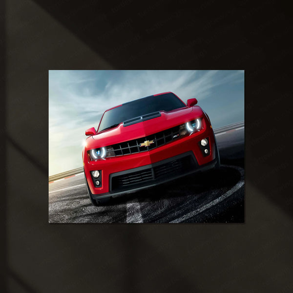 LED | ⚡ Chevrolet Camaro Neon LED Metal Poster | Muscle Car Wall Art | Illuminated Garage & Gamer Decor