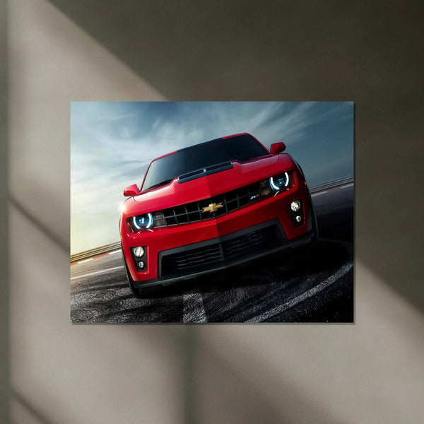 LED | ⚡ Chevrolet Camaro Neon LED Metal Poster | Muscle Car Wall Art | Illuminated Garage & Gamer Decor