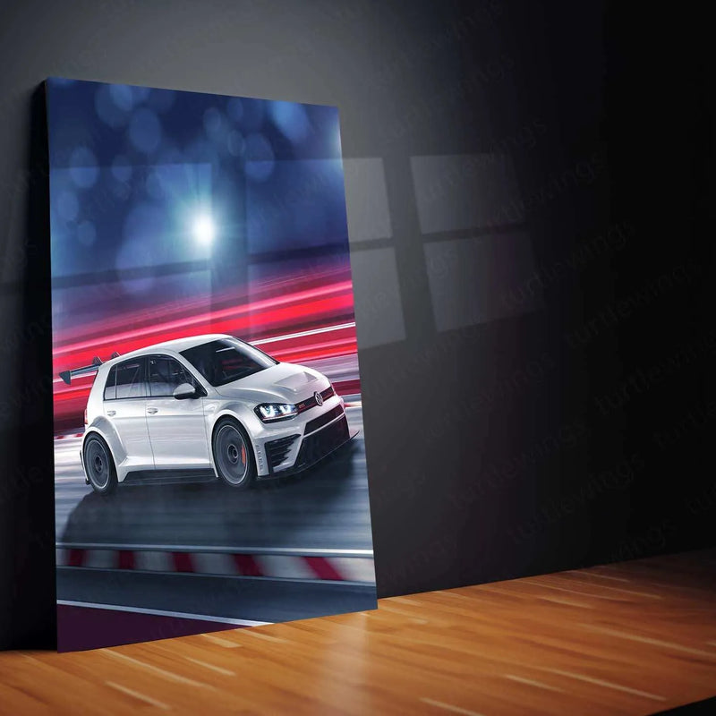 2016 Volkswagen Golf GTI TCR Metal Poster | High-Performance Hatchback Art - TURTLEWINGS 
