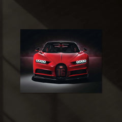 LED | 🏁 Bugatti Chiron Sport LED Metal Poster | Hypercar Wall Art with Neon Glow | Luxury Automotive Decor - TURTLEWINGS 