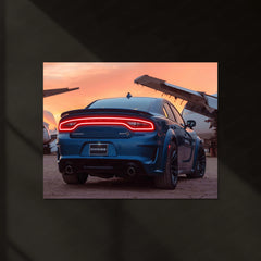 🔥 Dodge Charger SRT Hellcat Neon LED Metal Poster | Muscle Car Wall Art | Street Performance Glow Decor - TURTLEWINGS 