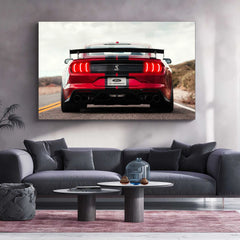 LED | 🐍 Ford Mustang Shelby GT500 Neon LED Metal Poster | American Muscle Wall Art | Supercharged Street Glow Decor