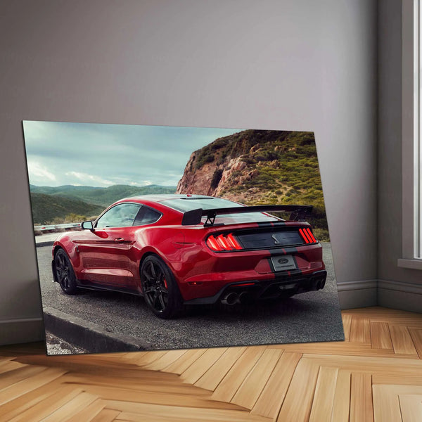 LED | 🐍 Ford Mustang Shelby GT500 Neon LED Metal Poster | American Muscle Wall Art | Supercharged Street Glow Decor 03