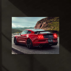 LED | 🐍 Ford Mustang Shelby GT500 Neon LED Metal Poster | American Muscle Wall Art | Supercharged Street Glow Decor 03