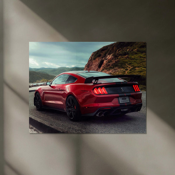 LED | 🐍 Ford Mustang Shelby GT500 Neon LED Metal Poster | American Muscle Wall Art | Supercharged Street Glow Decor 03