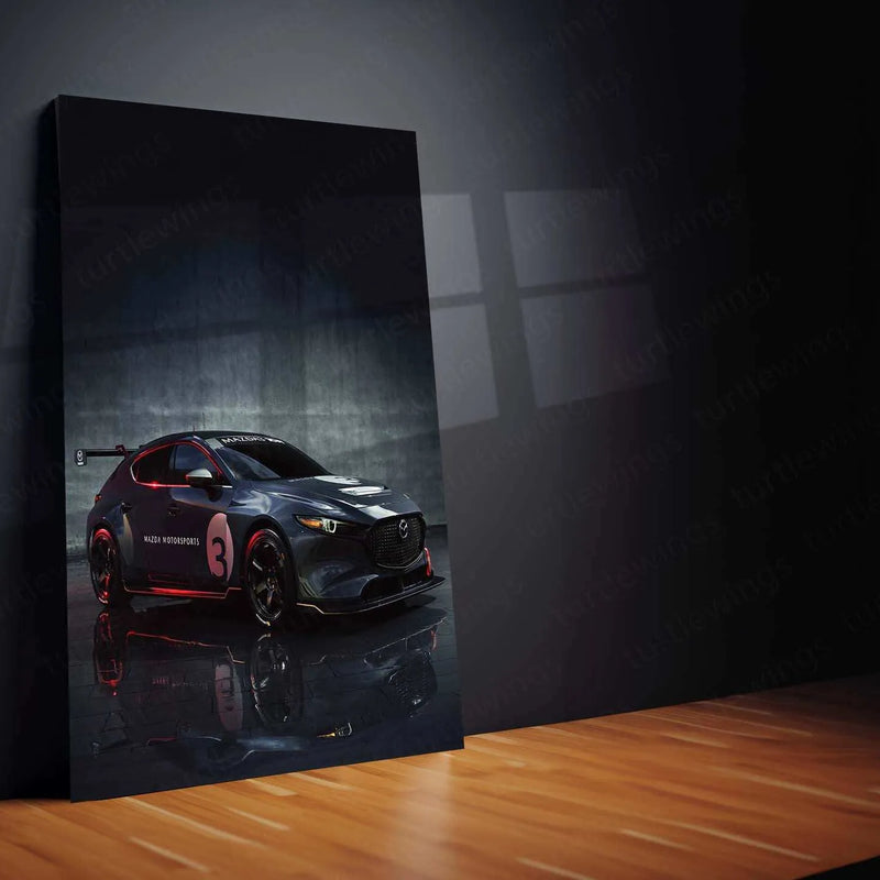 2020 Mazda 3 TCR Metal Poster | High-Performance Racing Car Art - TURTLEWINGS 