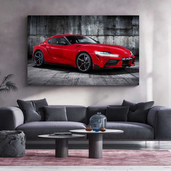LED | 🔥 Toyota Supra Neon LED Metal Poster | JDM Legend Wall Art | Turbocharged Street Racer Glow Decor