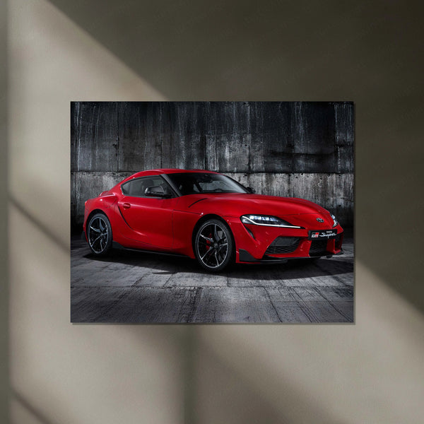 LED | 🔥 Toyota Supra Neon LED Metal Poster | JDM Legend Wall Art | Turbocharged Street Racer Glow Decor