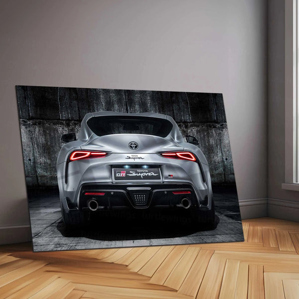 LED | 🔥 Toyota Supra Neon LED Metal Poster | JDM Legend Wall Art | Turbocharged Street Racer Glow Decor 01