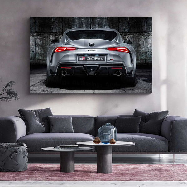 LED | 🔥 Toyota Supra Neon LED Metal Poster | JDM Legend Wall Art | Turbocharged Street Racer Glow Decor 01