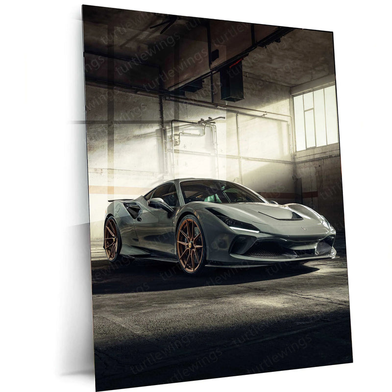 2021 Novitec Ferrari F8 Tributo Metal Poster | High-Performance Luxury Sports Car Art - TURTLEWINGS 