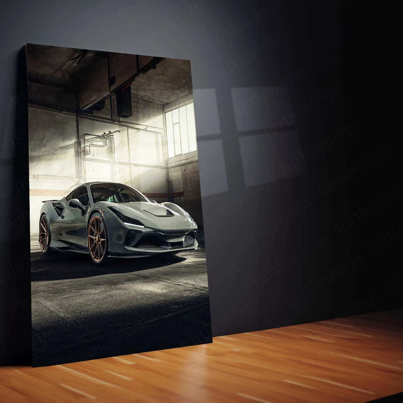 2021 Novitec Ferrari F8 Tributo Metal Poster | High-Performance Luxury Sports Car Art - TURTLEWINGS 