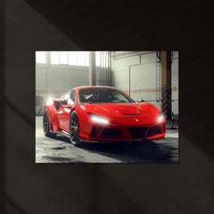 LED | 🏎️ Novitec Ferrari F8 Tributo LED Metal Poster | Exotic Supercar Wall Art | Neon Performance Glow Decor - TURTLEWINGS 