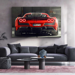 LED | 🏎️ Novitec Ferrari F8 Tributo LED Metal Poster | Exotic Supercar Wall Art | Neon Performance Glow Decor 01 - TURTLEWINGS 
