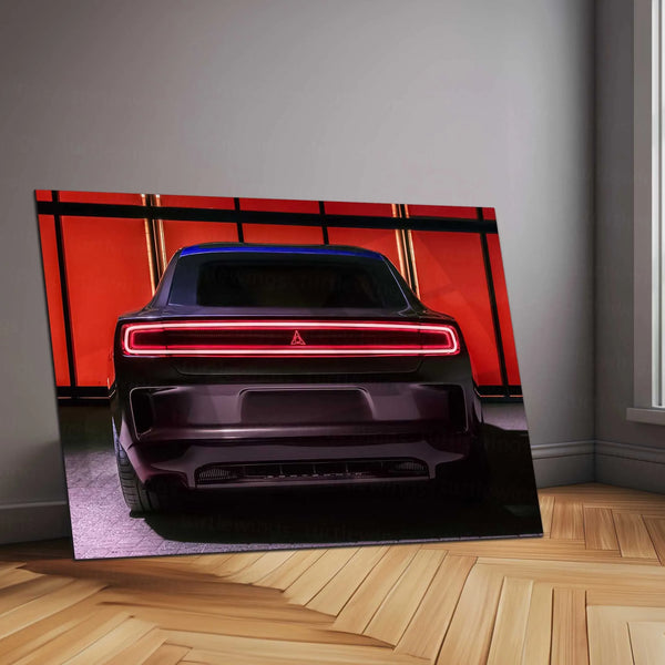 🔥 Dodge Charger SRT Hellcat Neon LED Metal Poster | Muscle Car Wall Art | Street Performance Glow Decor 01