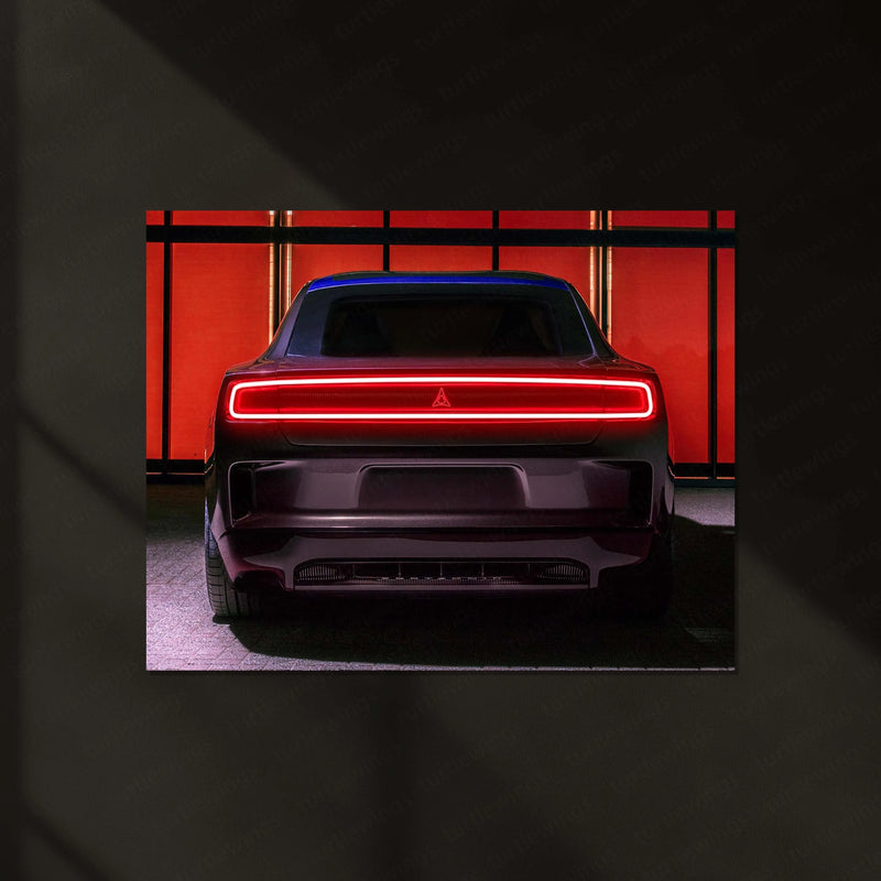 🔥 Dodge Charger SRT Hellcat Neon LED Metal Poster | Muscle Car Wall Art | Street Performance Glow Decor 01 - TURTLEWINGS 