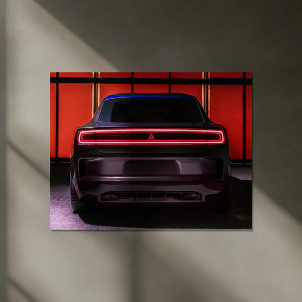 🔥 Dodge Charger SRT Hellcat Neon LED Metal Poster | Muscle Car Wall Art | Street Performance Glow Decor 01