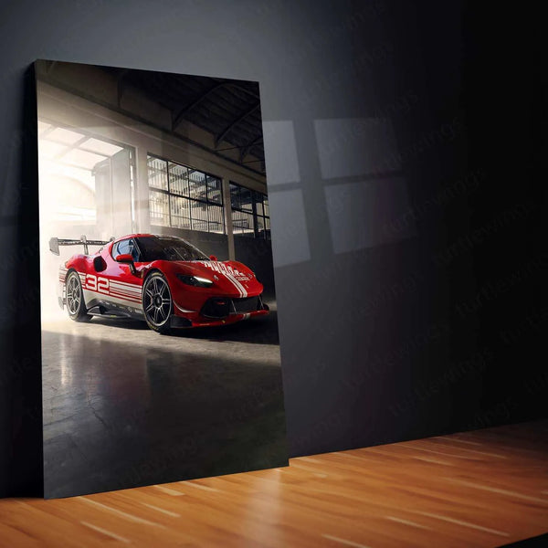 2024 Ferrari 296 Challenge (005) Metal Poster | High-Performance Racing Art - TURTLEWINGS 