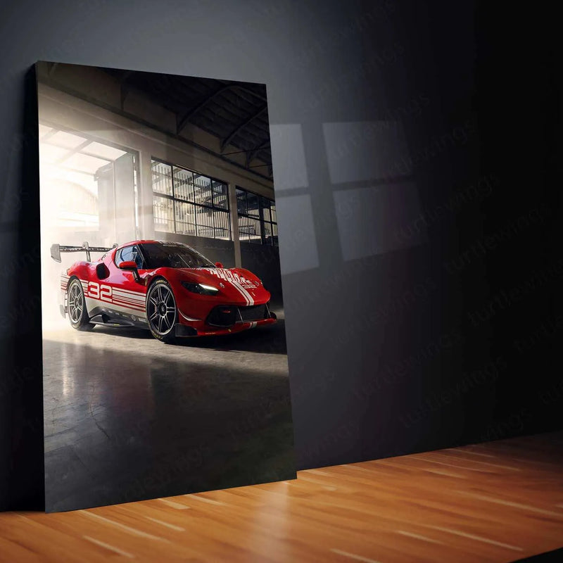 2024 Ferrari 296 Challenge (005) Metal Poster | High-Performance Racing Art - TURTLEWINGS 