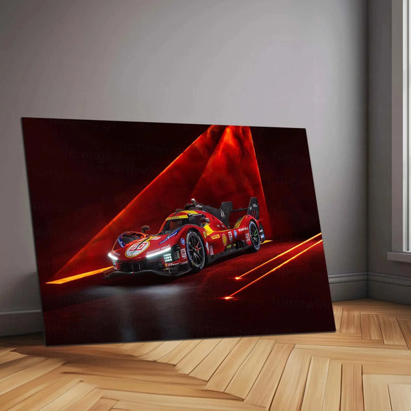 Car Metal Poster | 2025 Ferrari 499P-001 Metal Poster – Ultimate Hypercar Racing Wall Art - TURTLEWINGS 