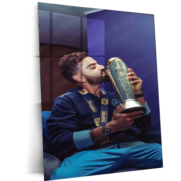 Virat Kohli | Indian Team Champions Trophy 2025 Winner | Metal Poster - TURTLEWINGS 