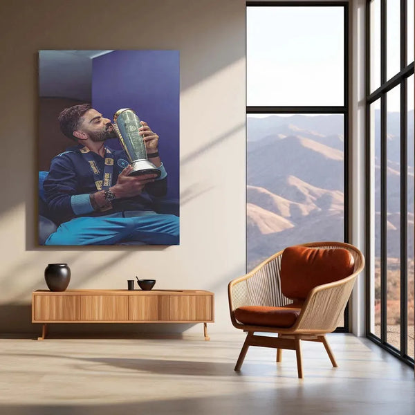 Virat Kohli | Indian Team Champions Trophy 2025 Winner | Metal Poster - TURTLEWINGS 