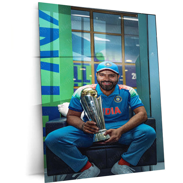 Indian Team Champions Trophy 2025 Winner – Metal Poster | Rohit Sharma - TURTLEWINGS 
