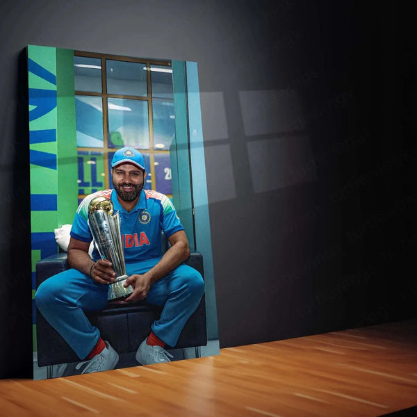Indian Team Champions Trophy 2025 Winner – Metal Poster | Rohit Sharma - TURTLEWINGS 