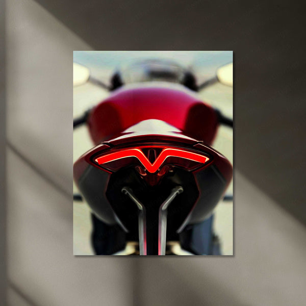 Triumph Speed Triple 1200 RR – Neon LED Metal Frame | Glowing Café Racer Poster | British Superbike Wall Art