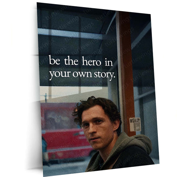 Peter Parker Be the Hero Metal Poster | Spider-Man Motivational Quote Wall Art | Inspirational Superhero Metal Print – main