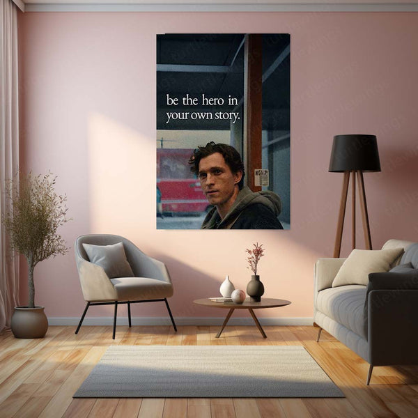 Peter Parker Be the Hero Metal Poster | Spider-Man Motivational Quote Wall Art | Inspirational Superhero Metal Print